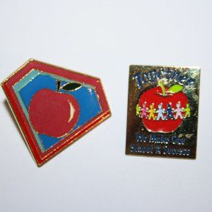 Vintage gold teacher lapel pin set of 2